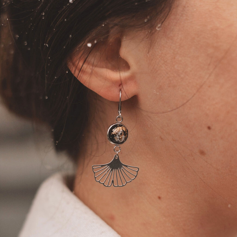 PALOMA - Noir rose gold et argent
