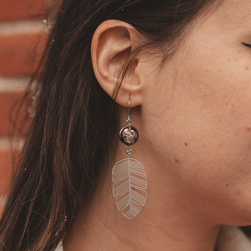 STELLA - Noir rose gold et argent
