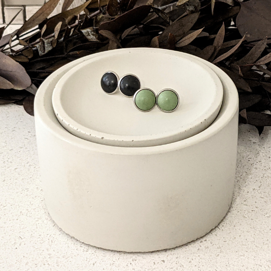 Boite à bijoux en béton Ronde