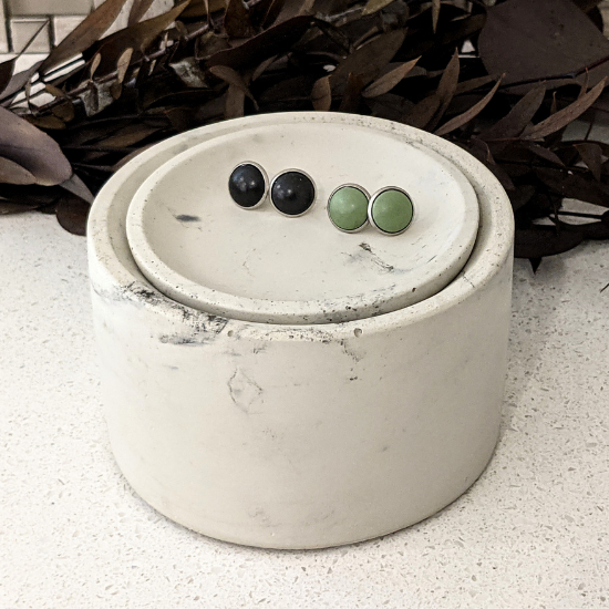 Boite à bijoux en béton Ronde