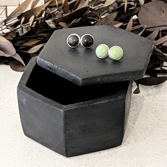 Boite à bijoux en Béton Hexagone