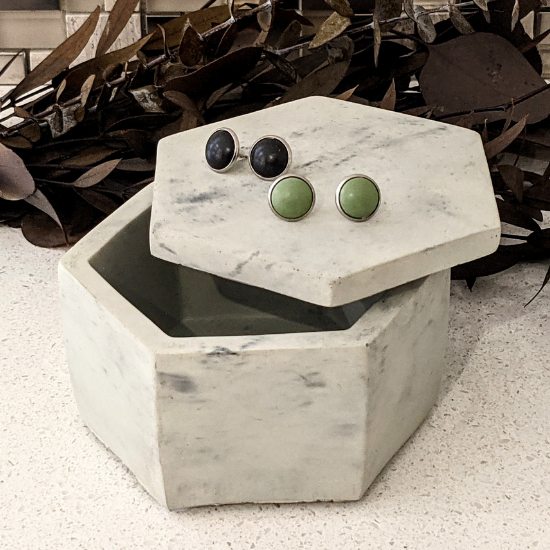 Boite à bijoux en Béton Hexagone