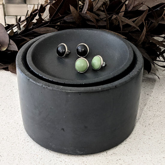 Boite à bijoux en béton Ronde